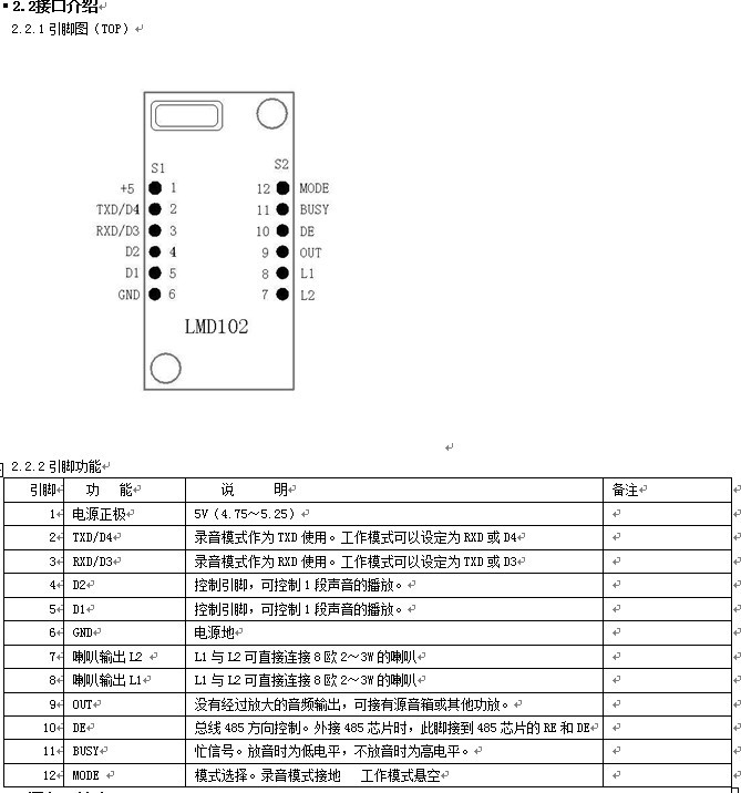 485语音？長MD102接口注明
